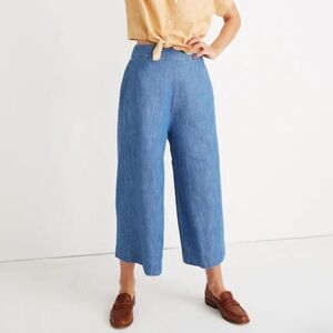 Madewell Chambray Huston Pull-On Crop Pants | Women’s Size S